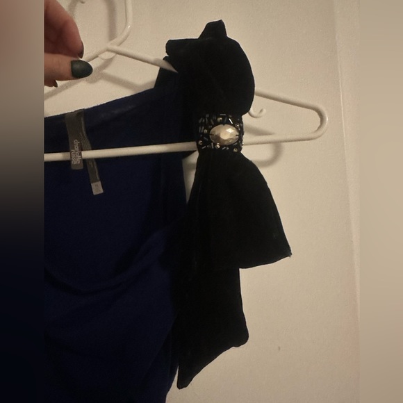 Blue One Shoulder Top with Bow - Picture 5 of 7